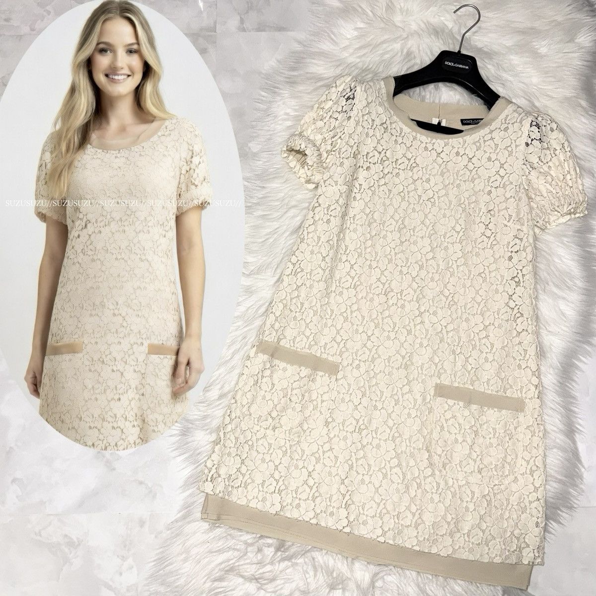 Dolce & Gabbana Authentic Dolce & Gabbana Floral Lace Short-Sleeve Dress 40 Size S / US 4 / IT 40 - 1 Thumbnail