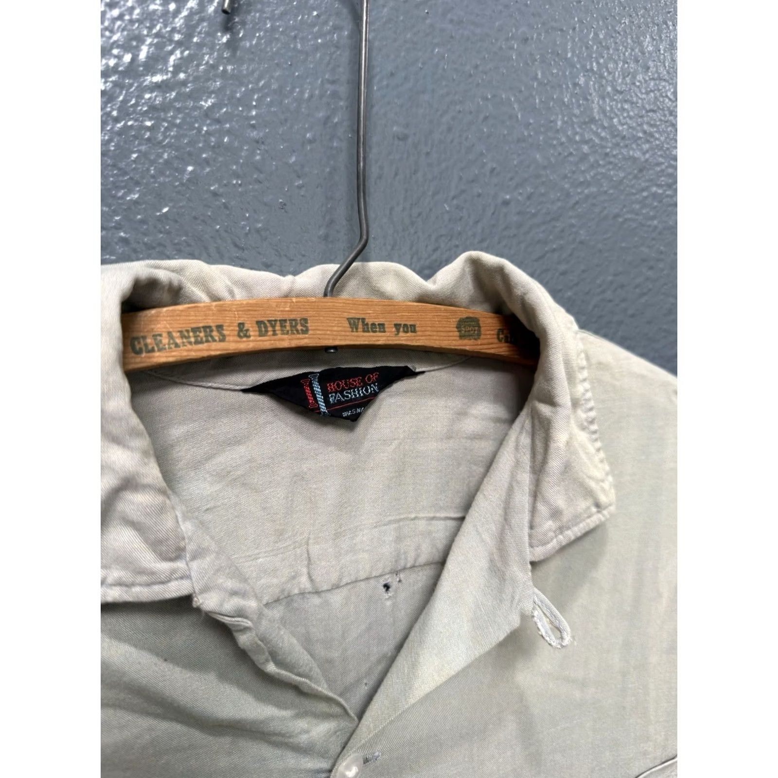 House of CB VINTAGE House Of Fashion Shirt Medium Gray 50’s Rayon Loop Collar Button Up Size US M / EU 48-50 / 2 - 3 Thumbnail