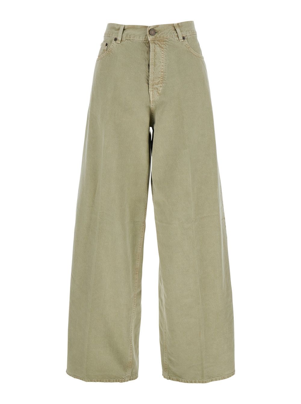 Haikure 'Bethany' Green Jeans with Logo Patch on the Back in Cotton Twill Woman Size 25" / US 0 / IT 36 - 1 Thumbnail
