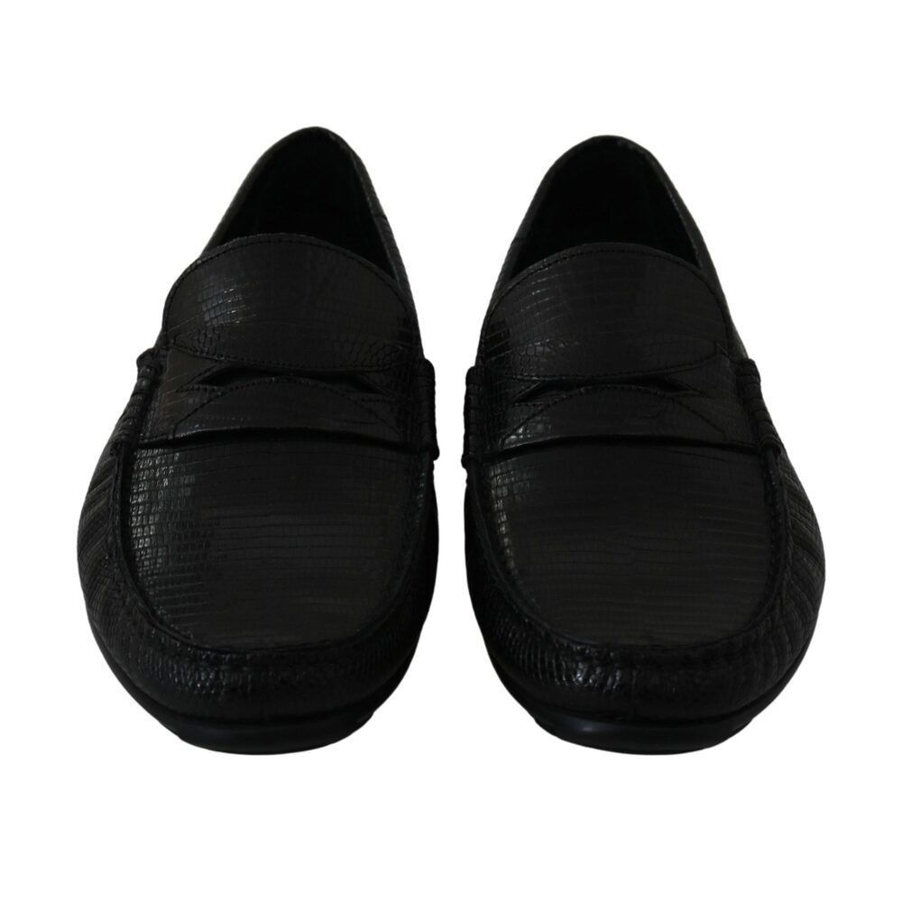 Dolce & Gabbana Dolce & Gabbana Exquisite Black Lizard Leather Loafers Size US 6 / EU 39 - 3 Thumbnail