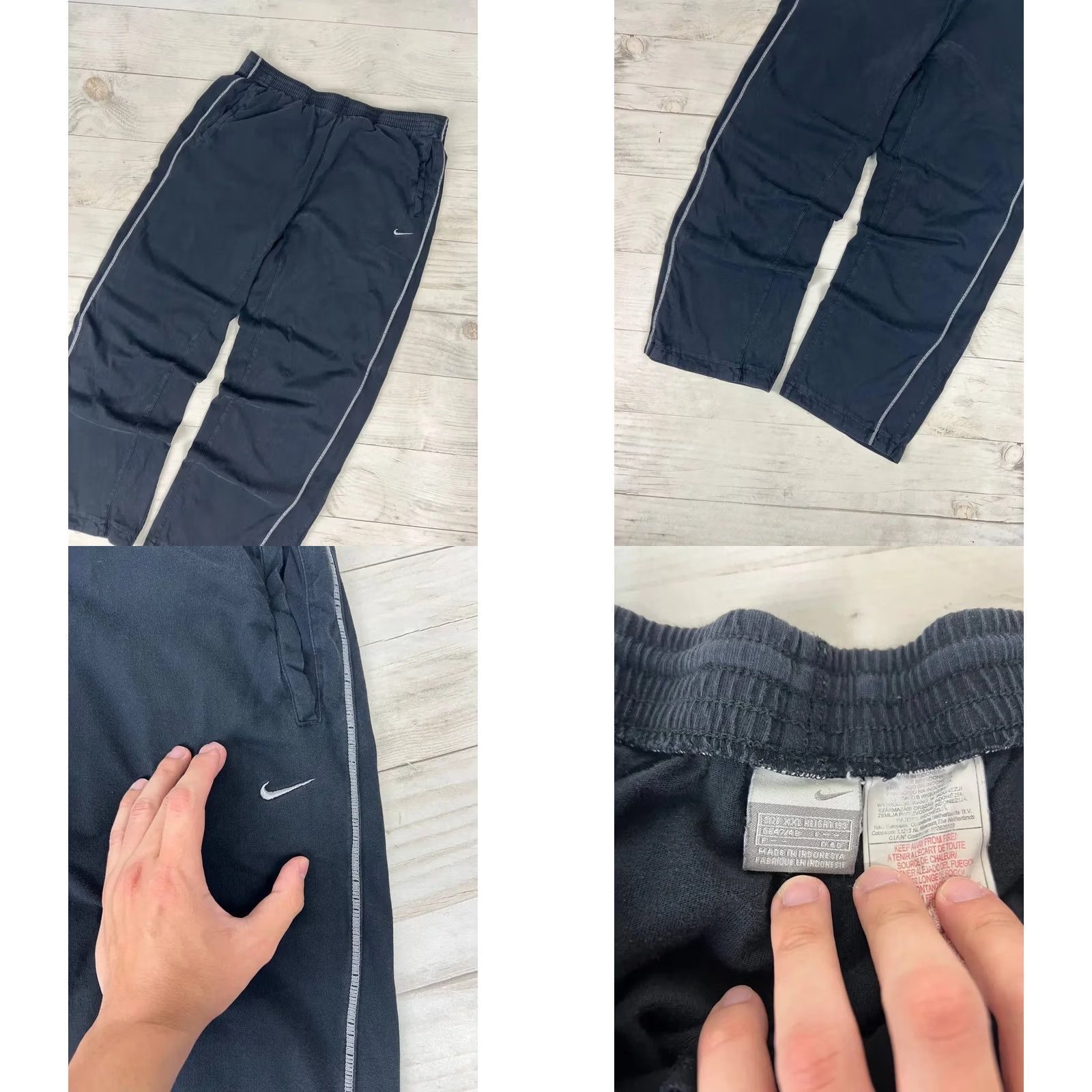Nike VINTAGE Nike Tracksuit Jacket Pants Set 2XL Black Nike Tracksuit Mens 2XL Black Stripe Swoosh 00s Size 48R - 10 Thumbnail
