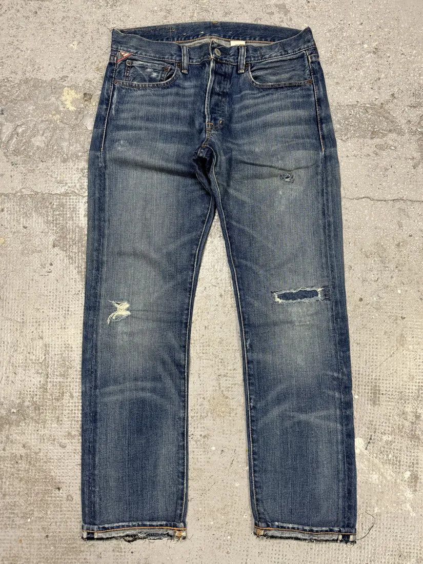 Polo Ralph Lauren × Vintage 1990s Ralph Lauren American Straight Faded Blue Denim Jeans Size US 31 - 4 Thumbnail