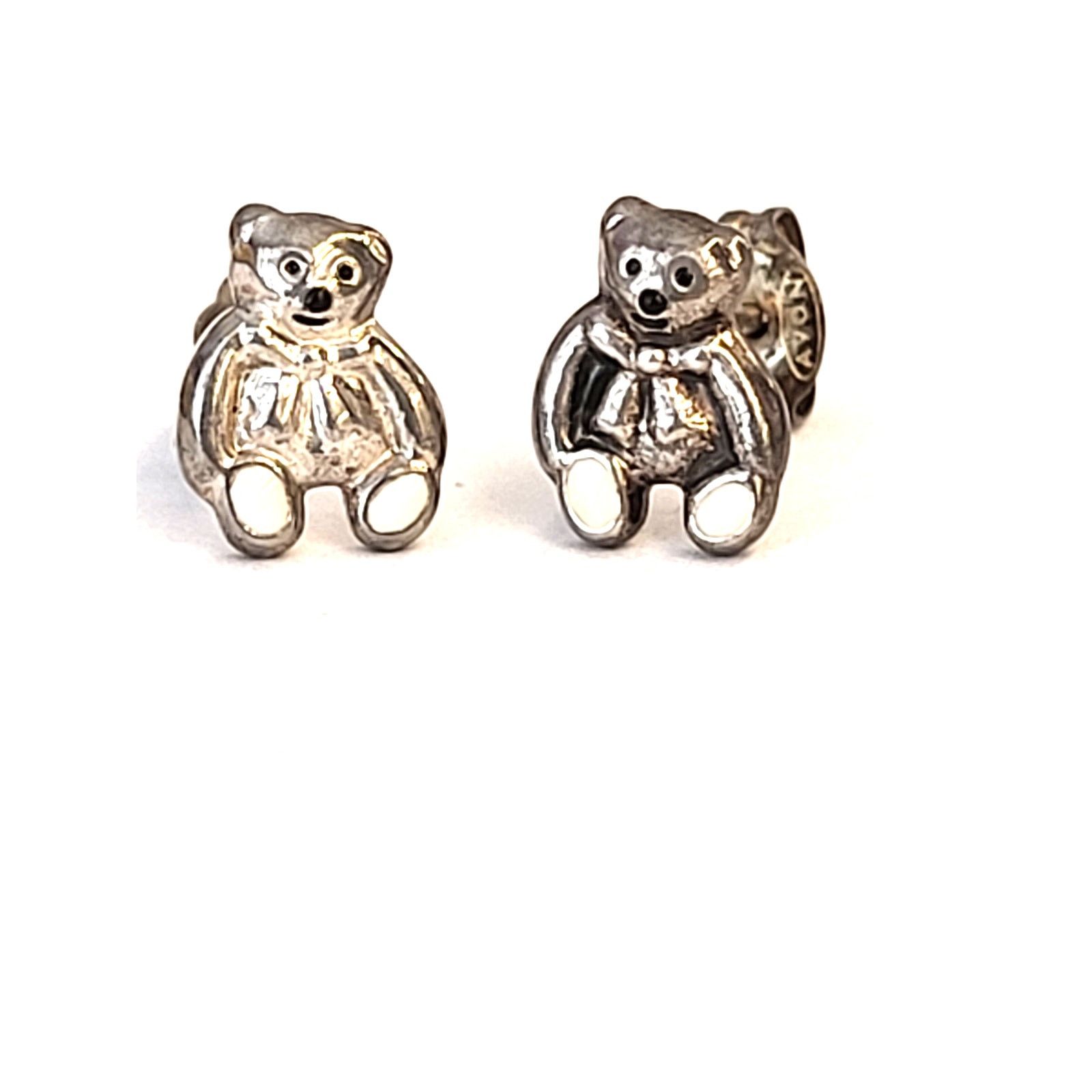 Other Sterling Silver Teddy Bear Earrings with Necklace Set Size ONE SIZE - 2 Thumbnail