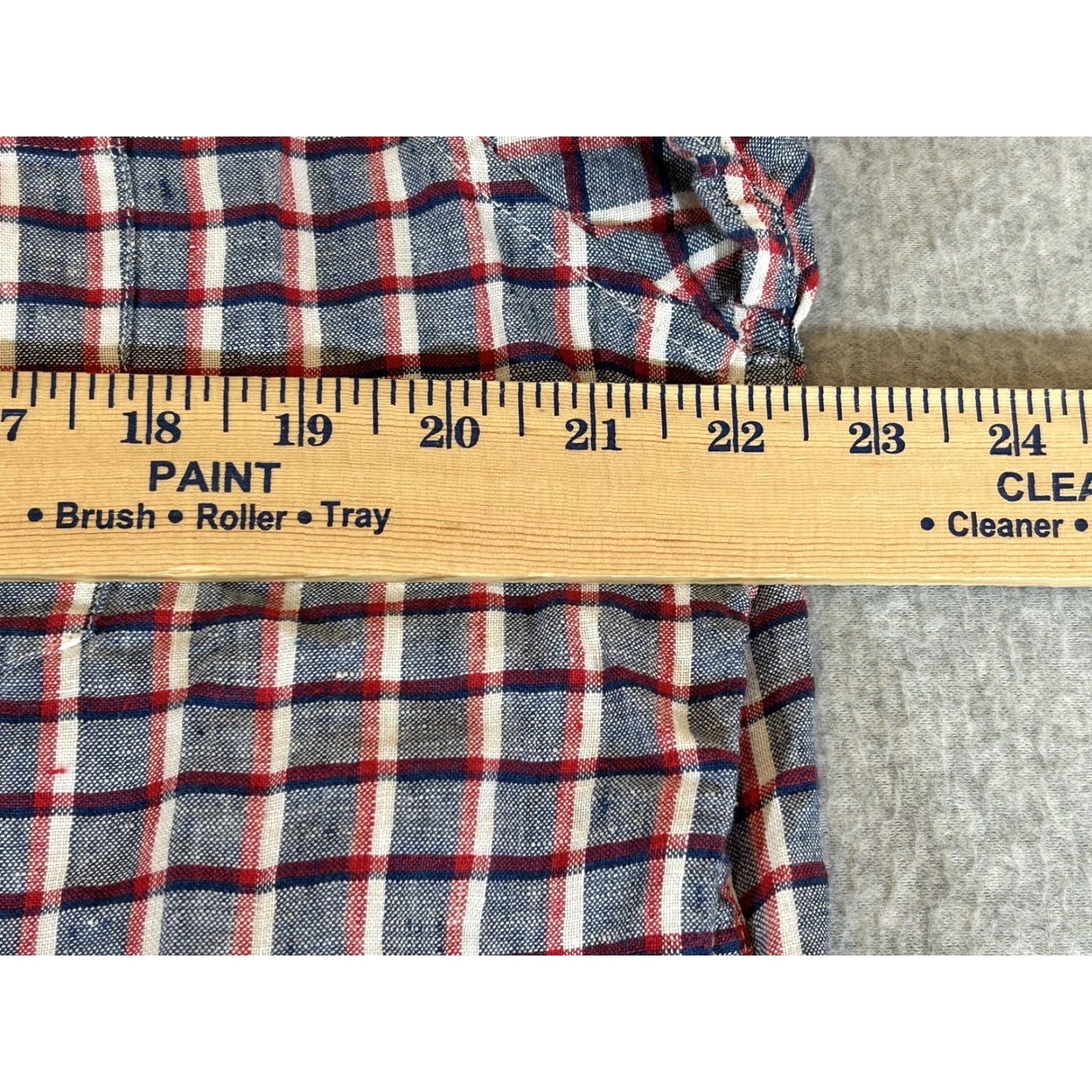 Banana Republic Banana Republic Shirt Mens Large Plaid Linen Short Sleeve Button Camp Camden Fit Size US L / EU 52-54 / 3 - 4 Thumbnail