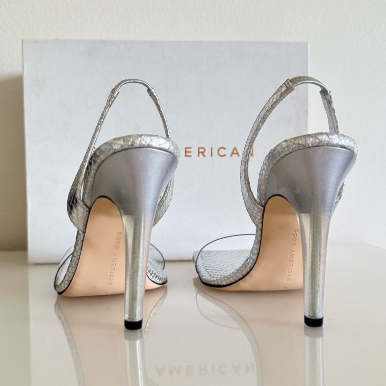 Good American New! Good American Silver Heels, Size 9 Size US 9 / IT 39 - 5 Thumbnail