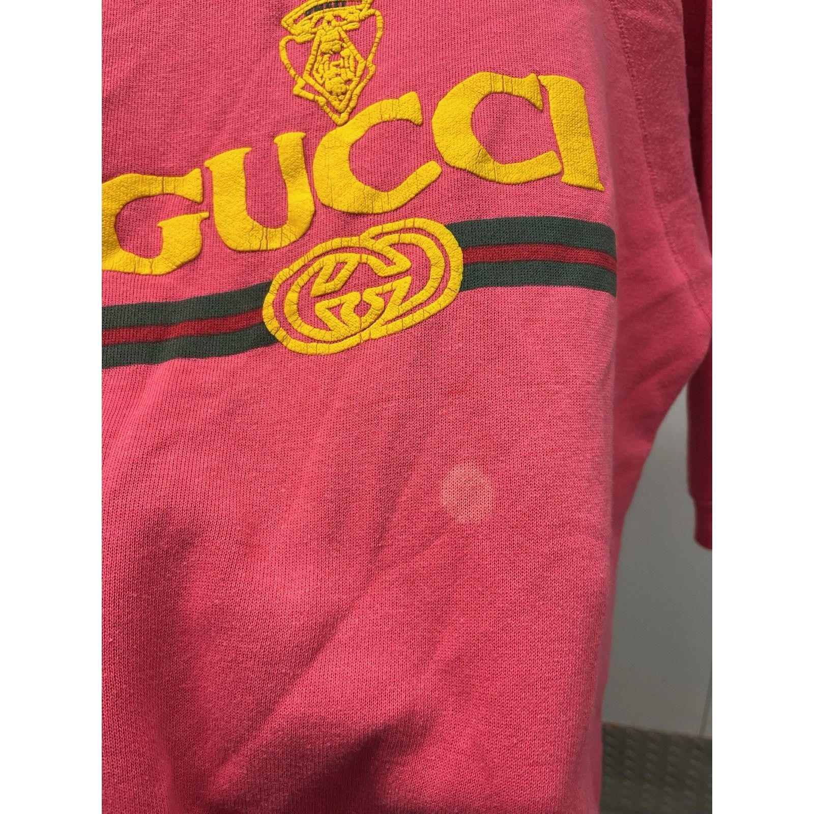 Vintage Vintage 80’s Gucci Boot Pink sweatshirt Size XL Men Size US XL / EU 56 / 4 - 4 Thumbnail