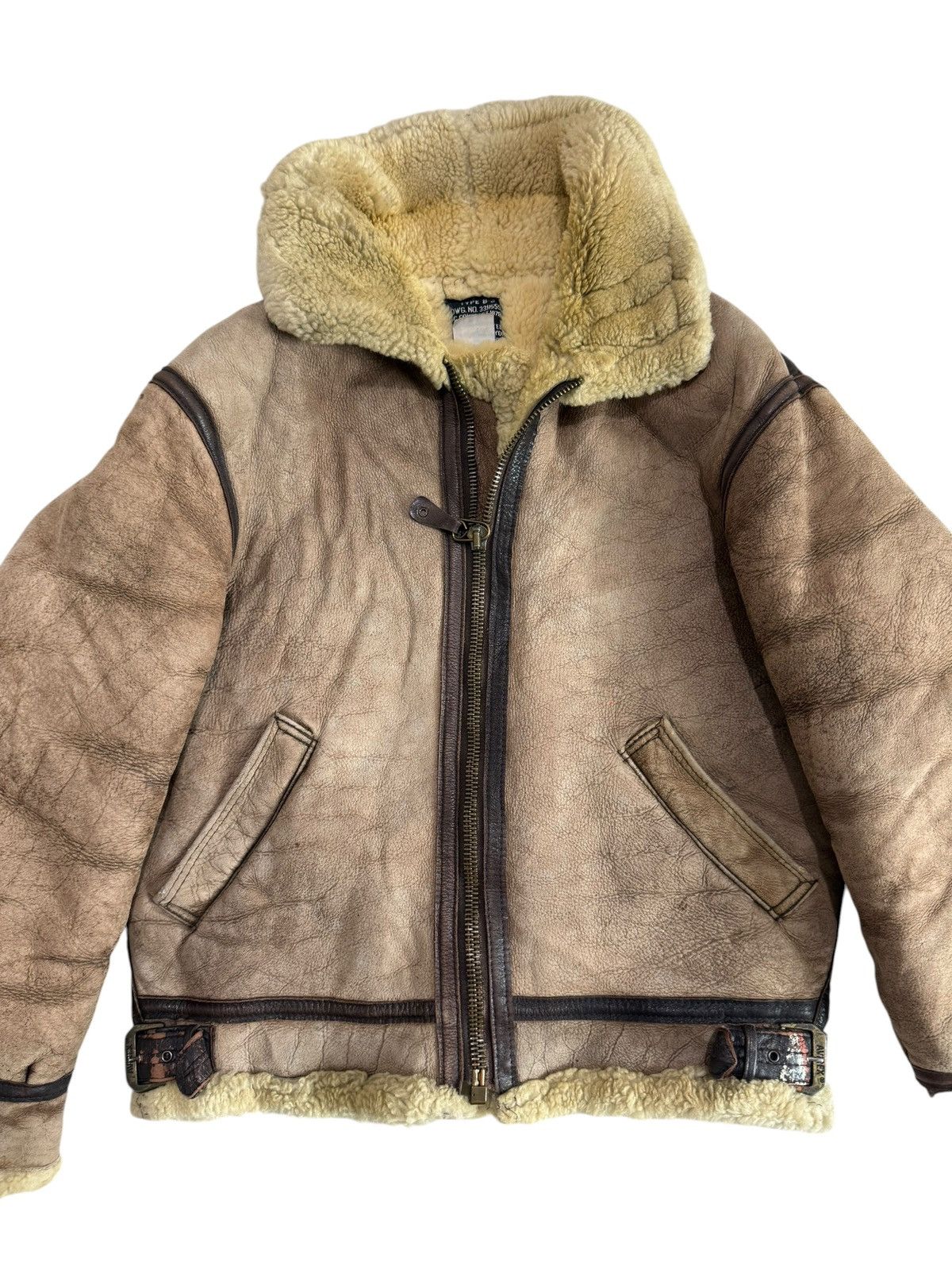 Avirex Vintage Sheep Skin Shearling Avirex Distress Jacket Size 38 Size US S / EU 44-46 / 1 - 4 Thumbnail