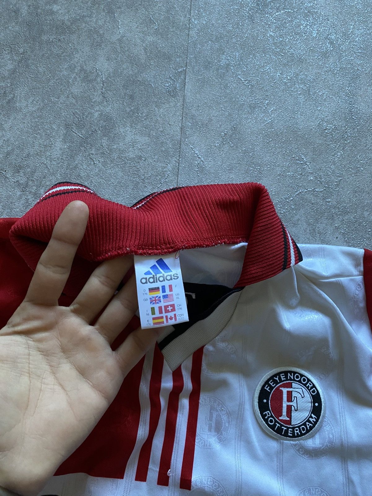 Adidas 1997/98 Feyenoord Rotterdam Home Adidas Jersey Made in UK Size US S / EU 44-46 / 1 - 13 Thumbnail