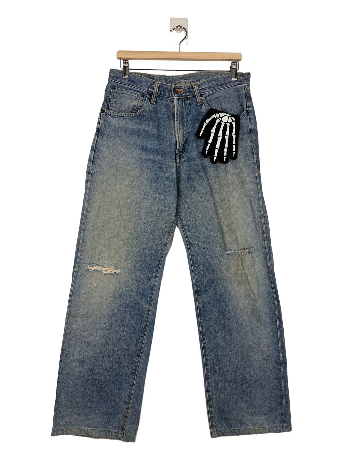 Japanese Brand 🔥90’s Vintage Edwin Distressed Denim Jeans Cowboy Design Size US 32 / EU 48 - 1 Thumbnail