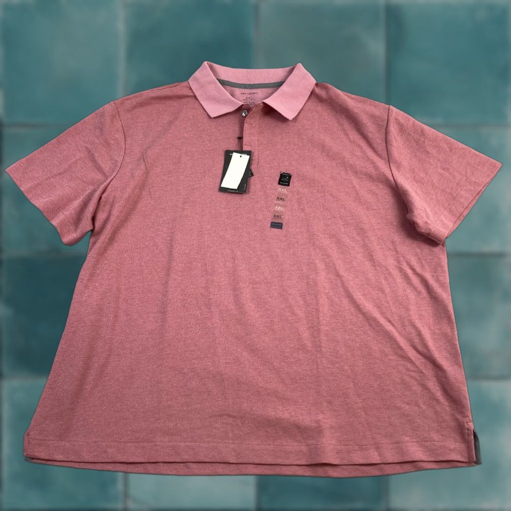 Van Heusen Van Heusen Polo Shirt Mens 2XL Regular Fit Pink Nectar Short Sleeve Polo NWT Casual Shirt Mens Pink Nectar 2XL Size US XXL / EU 58 / 5 - 1 Thumbnail