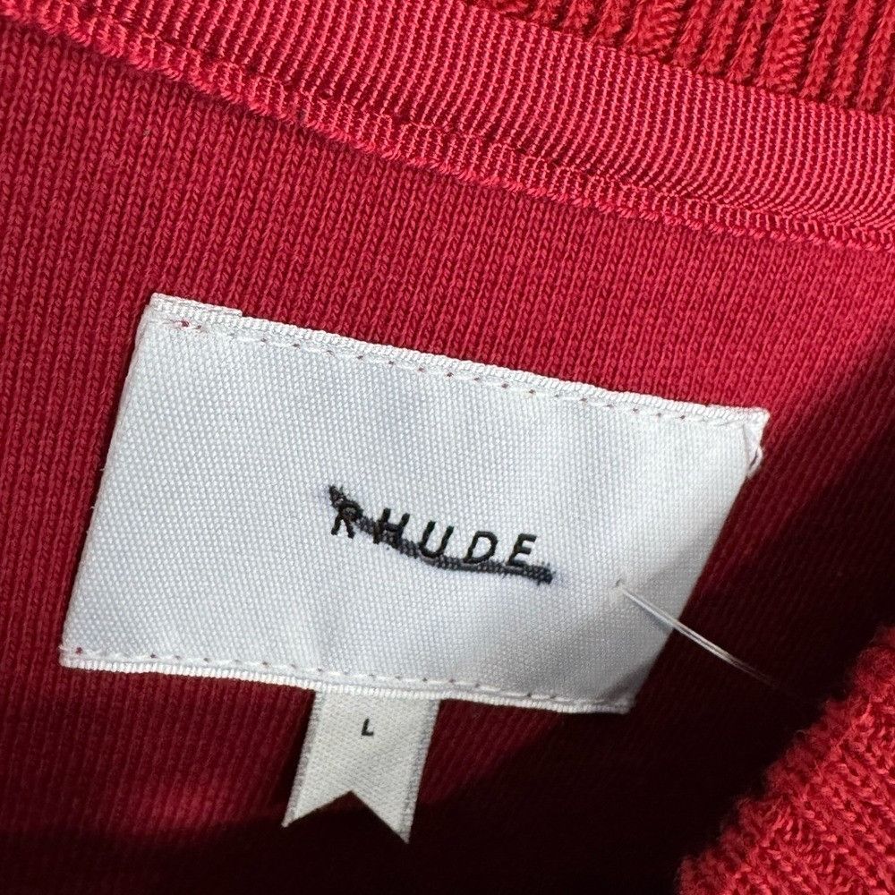 Rhude Rhude Varsity Half-Zip Sweatshirt Red Men’s Size Large Size US L / EU 52-54 / 3 - 2 Thumbnail