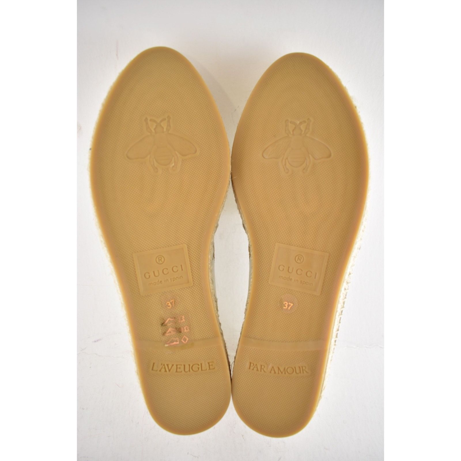 Gucci Gucci Pilar White Leather Gold Bee Star Embroidered Logo Size US 7 / IT 37 - 12 Thumbnail