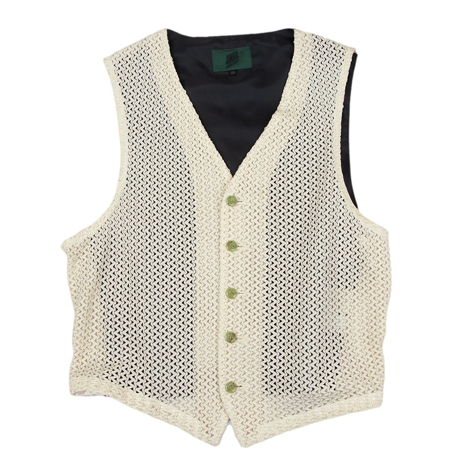 Jean Paul Gaultier Junior Gaultier Zigzag Woven Vest in Off-Black, Size 48 Size US M / EU 48-50 / 2 - 1 Thumbnail