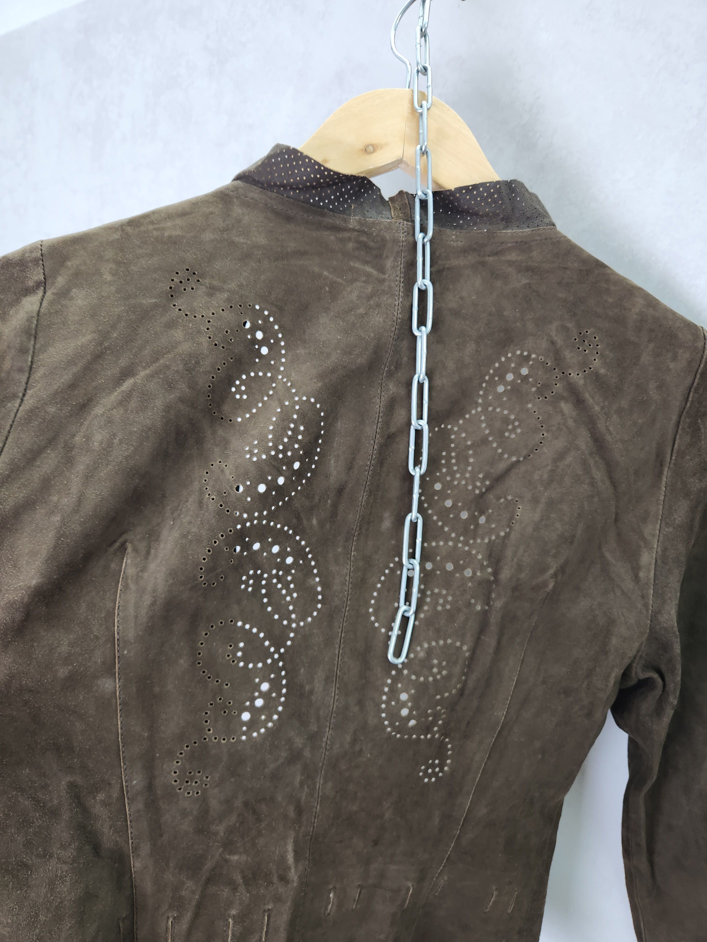 Kenzo Kenzo Jungle brown goat leather set skirt blazer vest Size M / US 6-8 / IT 42-44 - 6 Thumbnail