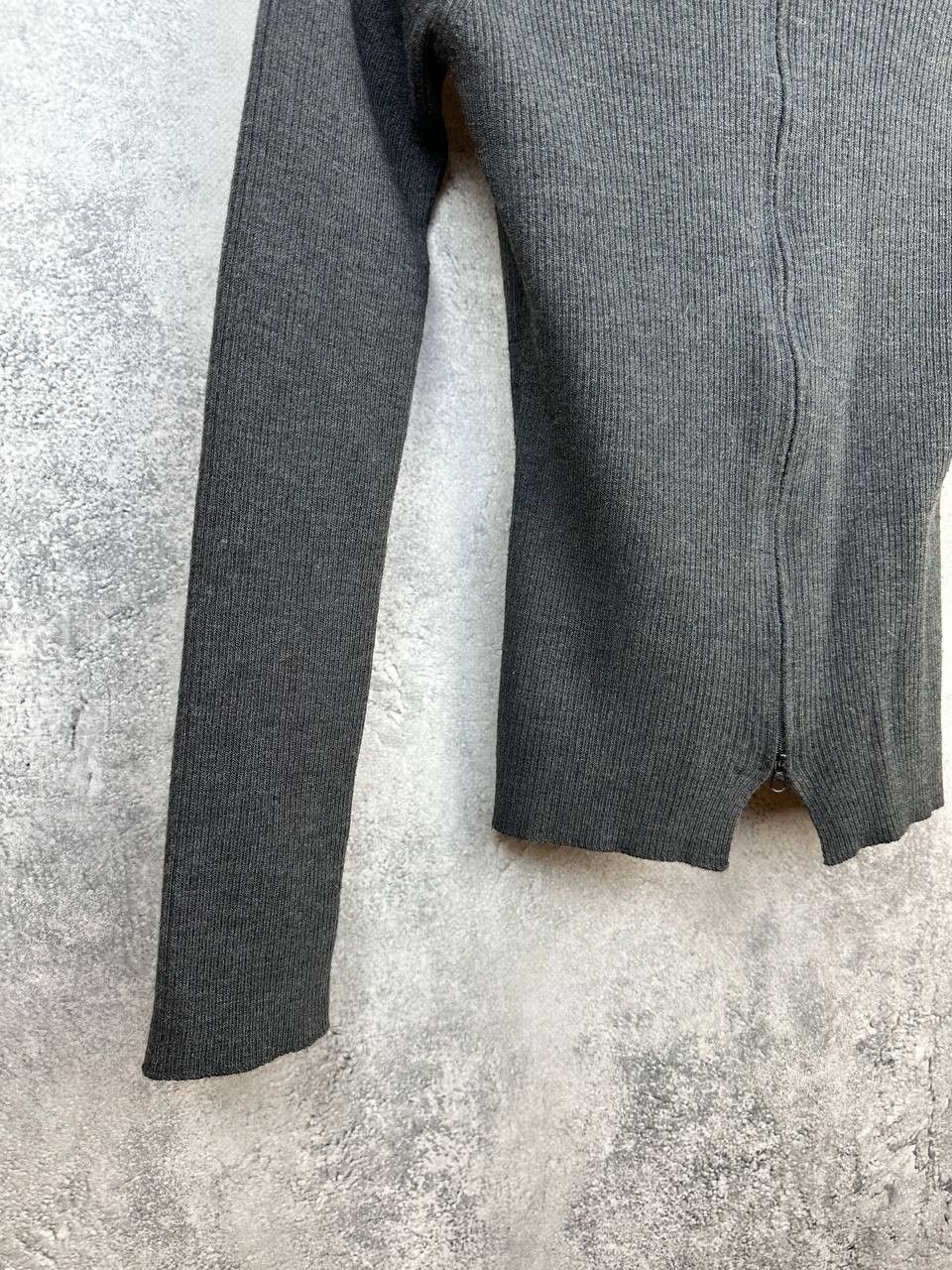 TWINSET Twin-Set Simona Barbieri Wool Ribbed Zip-Up Fitted Knit Top Size L / US 10 / IT 46 - 6 Thumbnail