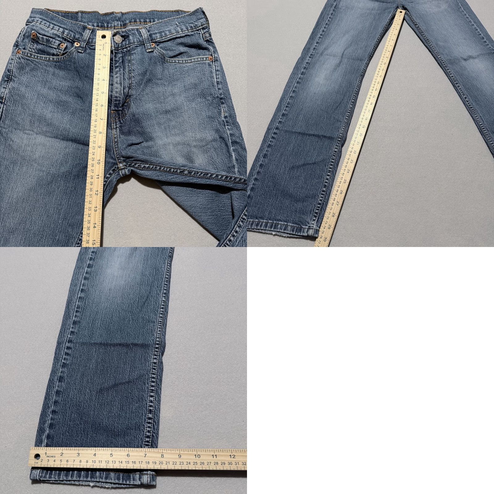 Levi's Levi's 505 Jeans Men Blue Denim Mid Rise Pockets - 30x32 - Regular/Medium Stonewash Straight Jeans Mens Size US 30 / EU 46 - 9 Thumbnail