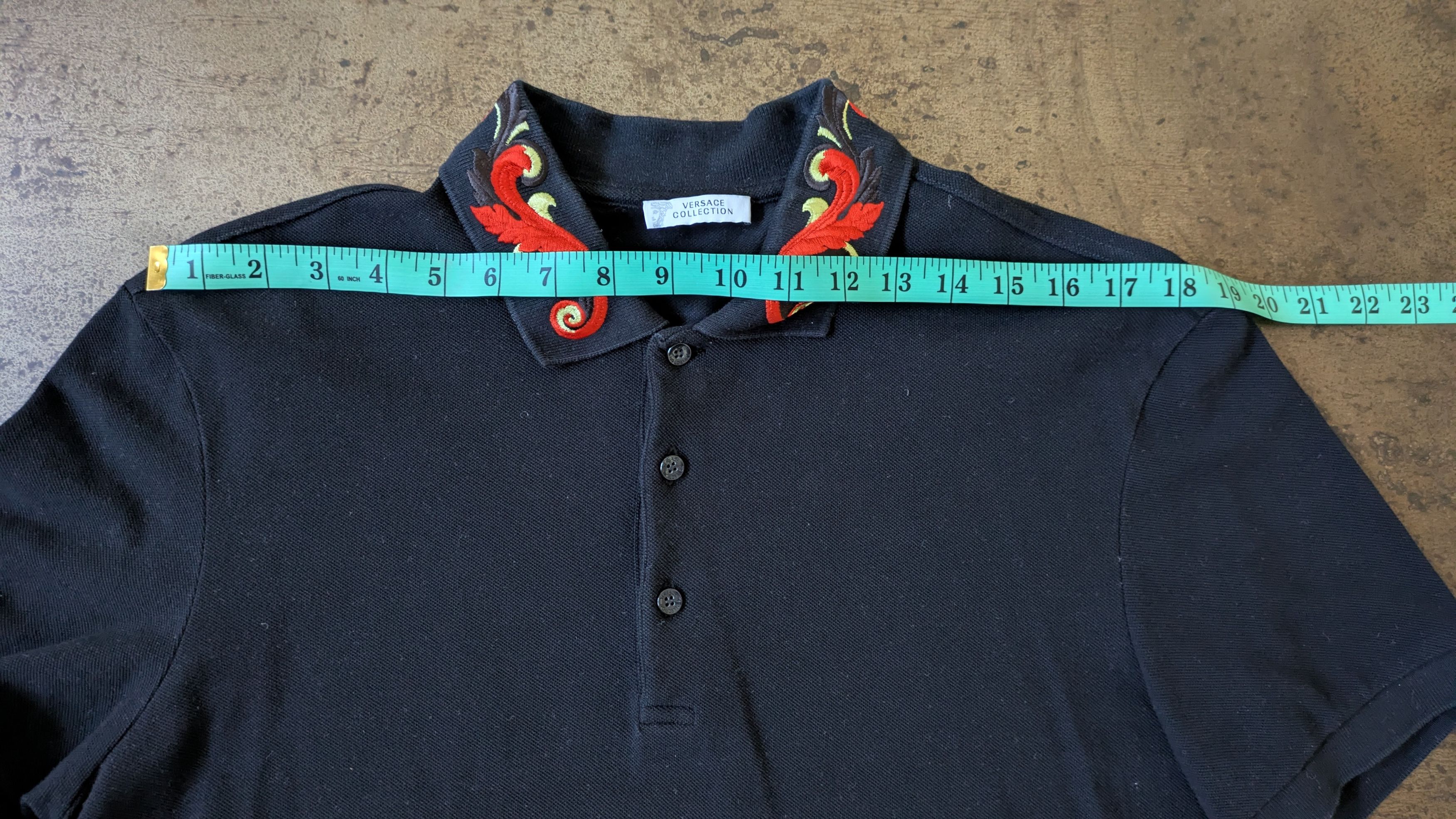Versace Versace Collection black embroidered collar baroque polo Size US XL / EU 56 / 4 - 4 Thumbnail