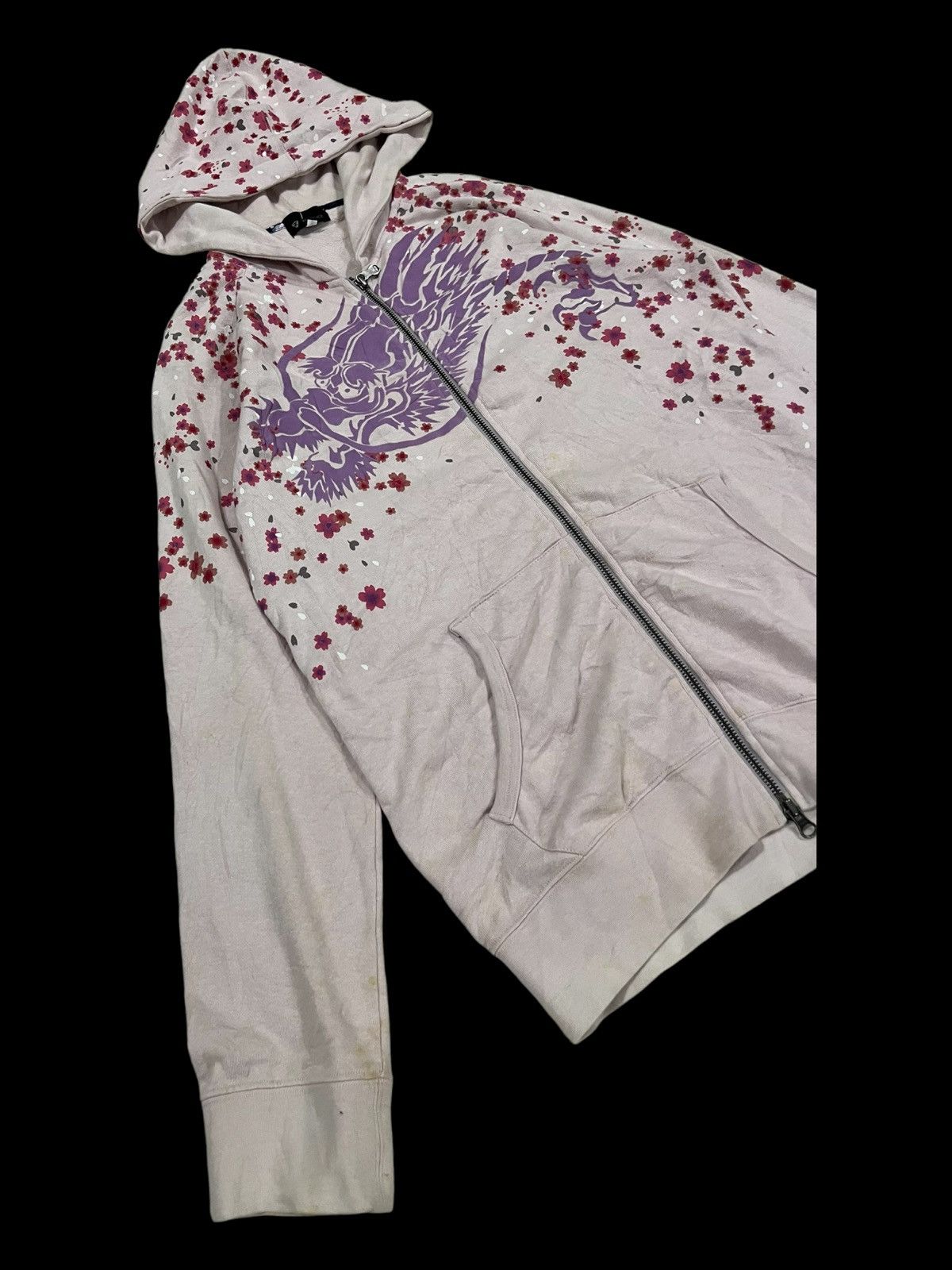 Karakuri Tamashii RARE TKM 🇯🇵 Dragon & Sakura Printed Sukajan Hoodie Sweater Size US M / EU 48-50 / 2 - 2 Thumbnail