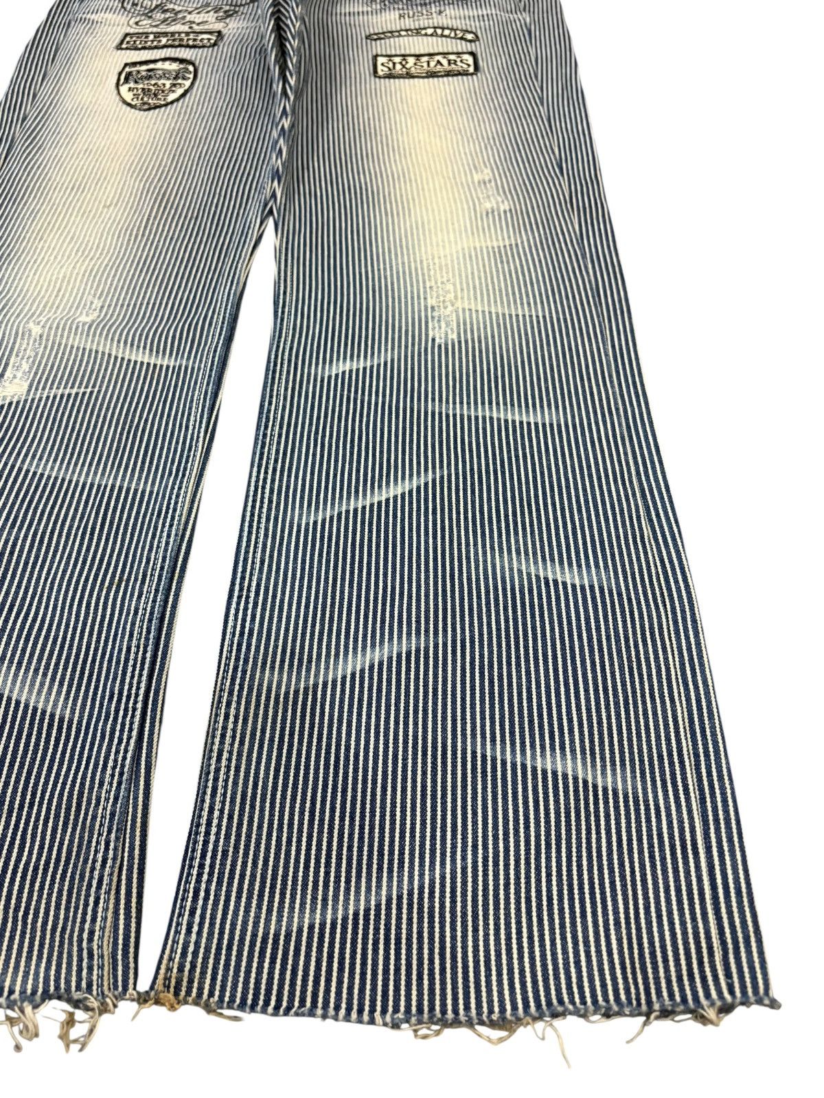 Yoshiyuki Konishi Vintage Japanese Brand Hickory Patched Bootcut Jeans Size US 34 / EU 50 - 7 Thumbnail
