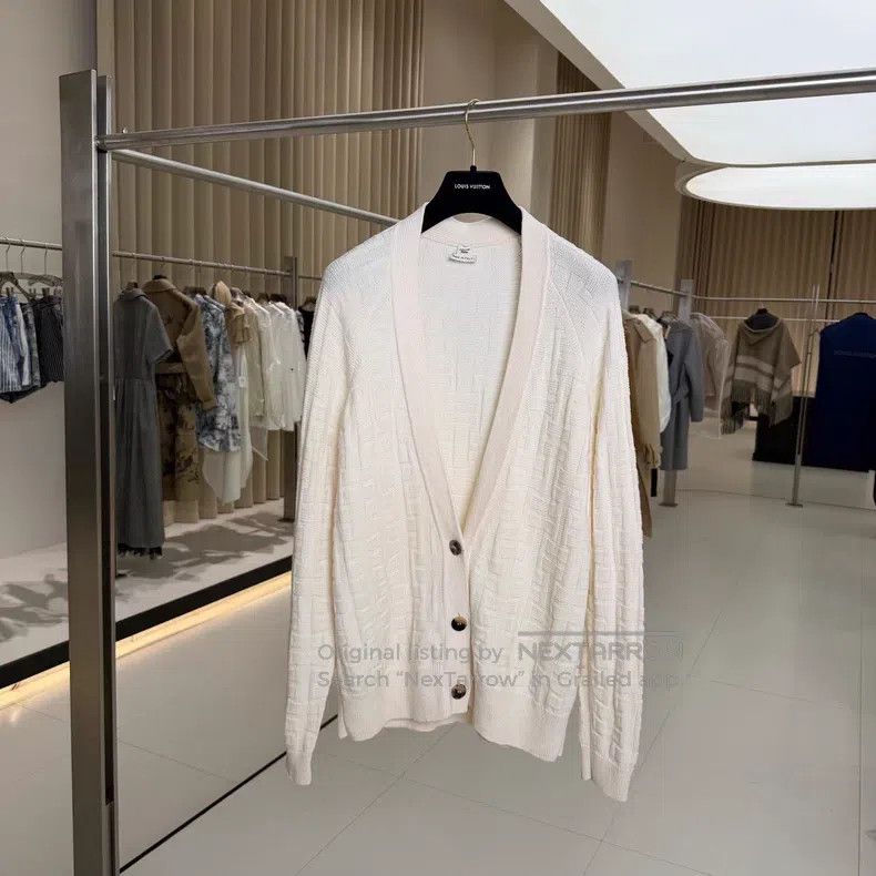Hermes Hermes Ivory Three-Button Wool Open Cardigan Jacket with F Size XS / US 0-2 / IT 36-38 - 1 Thumbnail