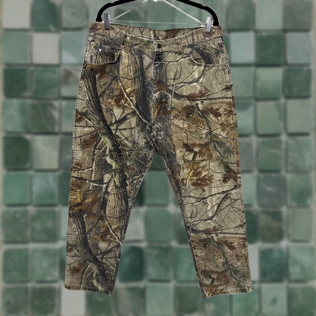 Wrangler Wrangler ProGear Jeans Men's 37x30 Denim Camouflage Canvas Logo 5-Pocket Straight Regular Size US 37 - 1 Thumbnail