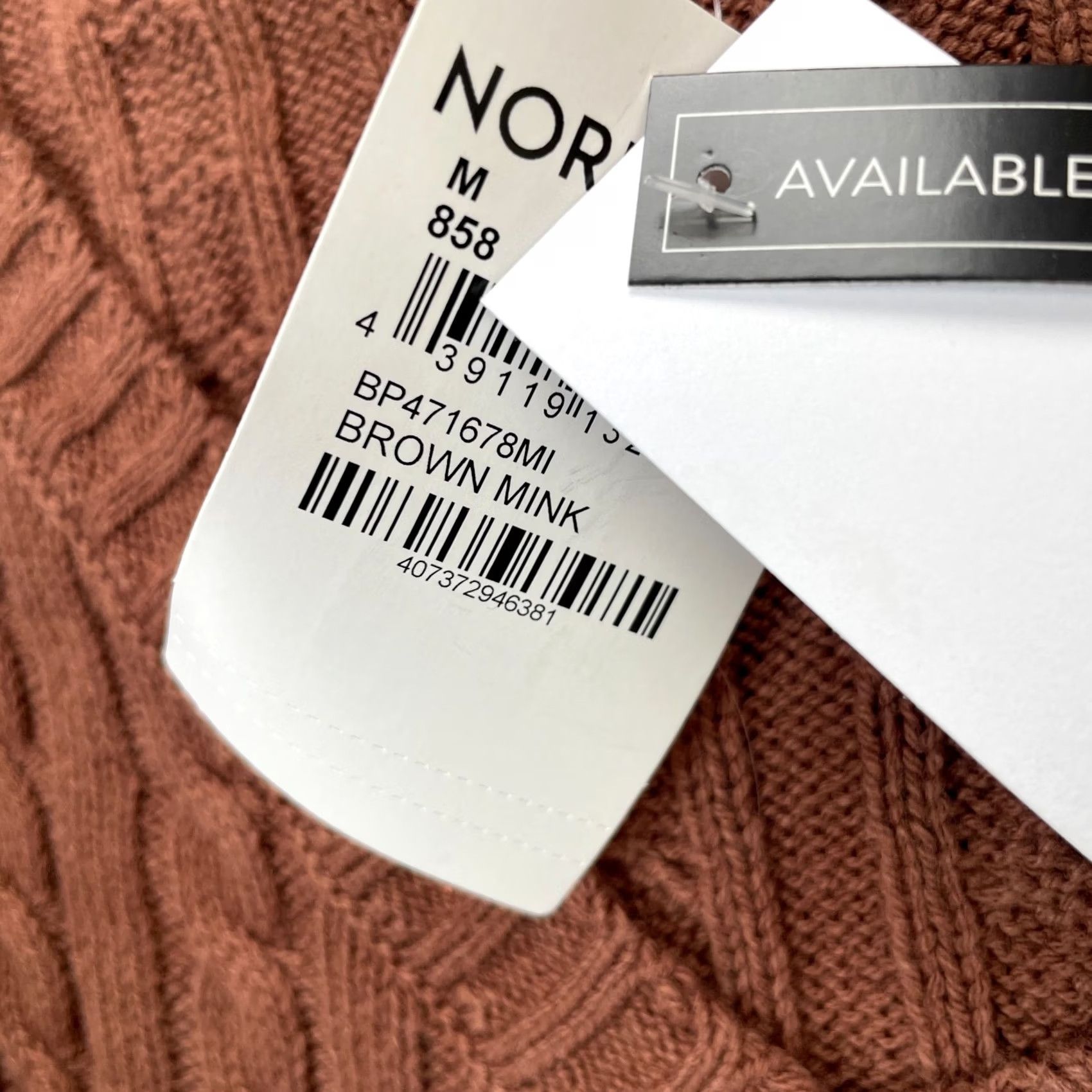 Nordstrom Nordstrom BP Sweater Womens M Brown Cable Knit V Neck Pullover Casual Fall Winter Knit Shirt Size M / US 6-8 / IT 42-44 - 5 Thumbnail