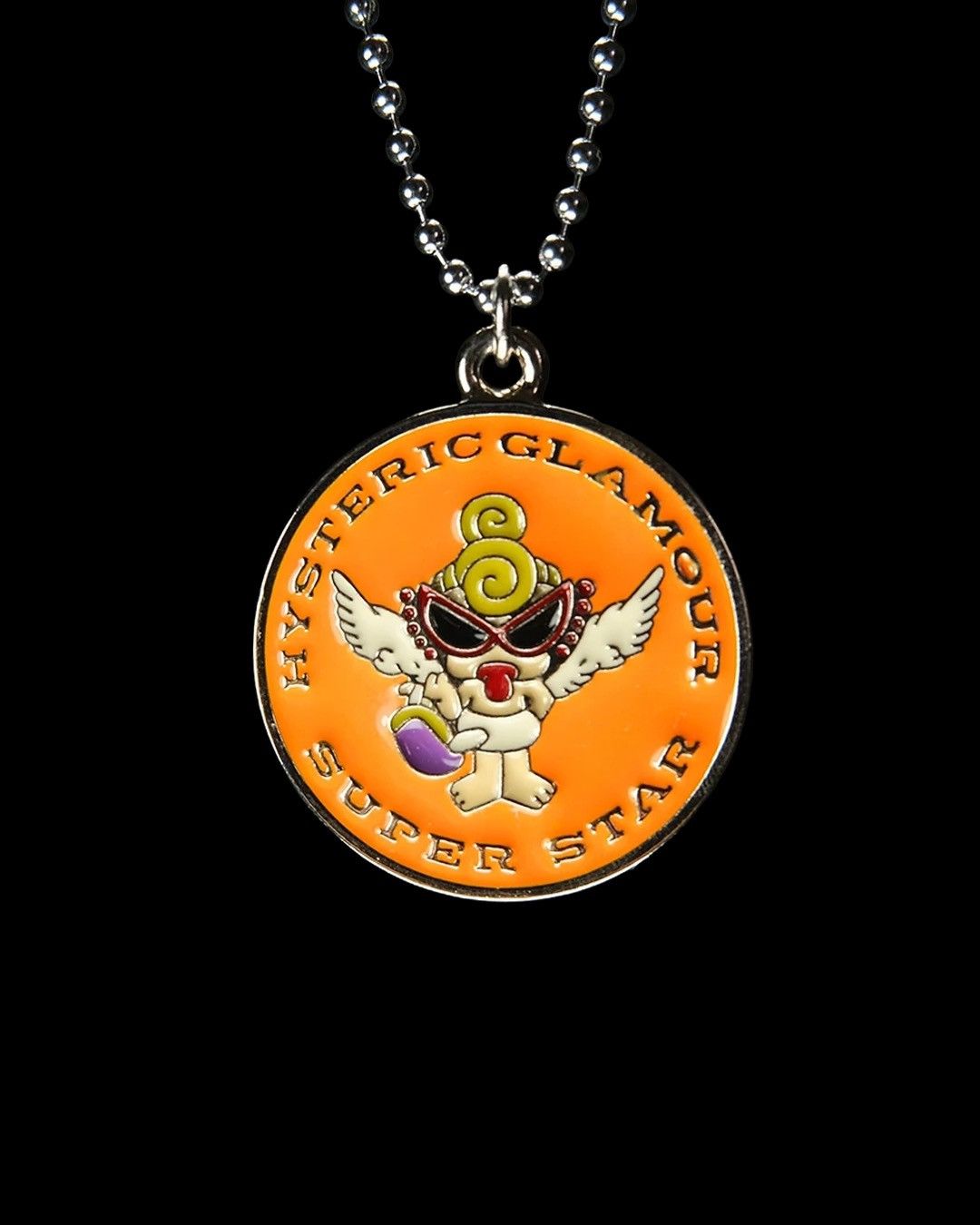 image of Hysteric Glamour Superstar Angel Necklace in Green, Men's