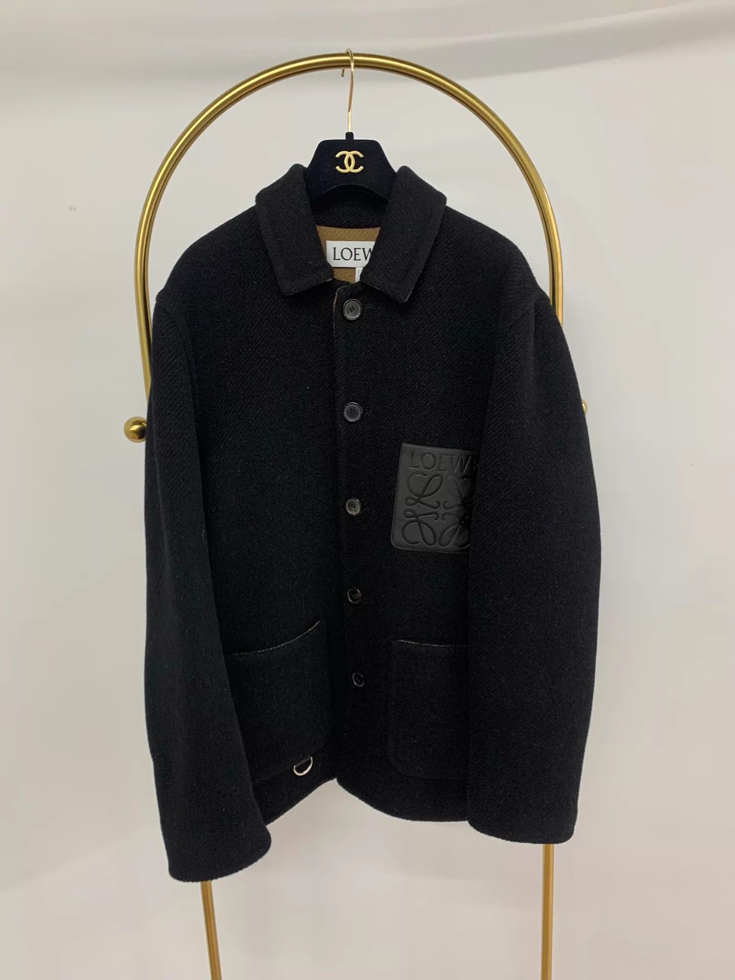 Loewe LOEWE black wool overcoat 48 unused Size US M / EU 48-50 / 2 - 1 Thumbnail