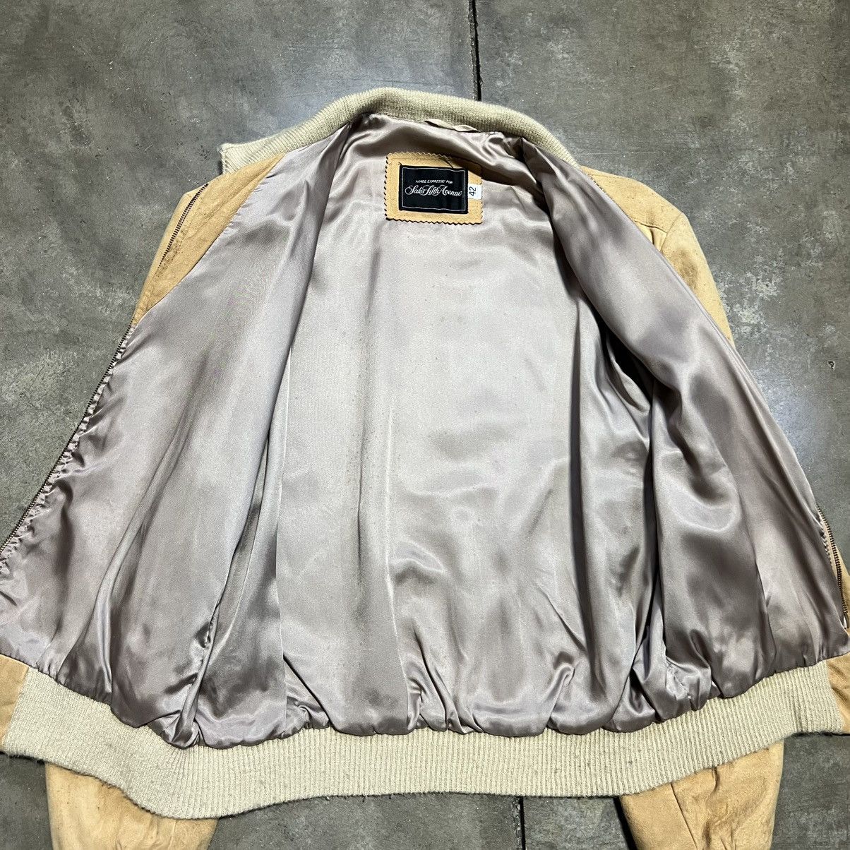 Saks Fifth Avenue Vintage Saks Fifth Ave Suede Leather Bomber Jacket 70s 80s Size US M / EU 48-50 / 2 - 8 Thumbnail