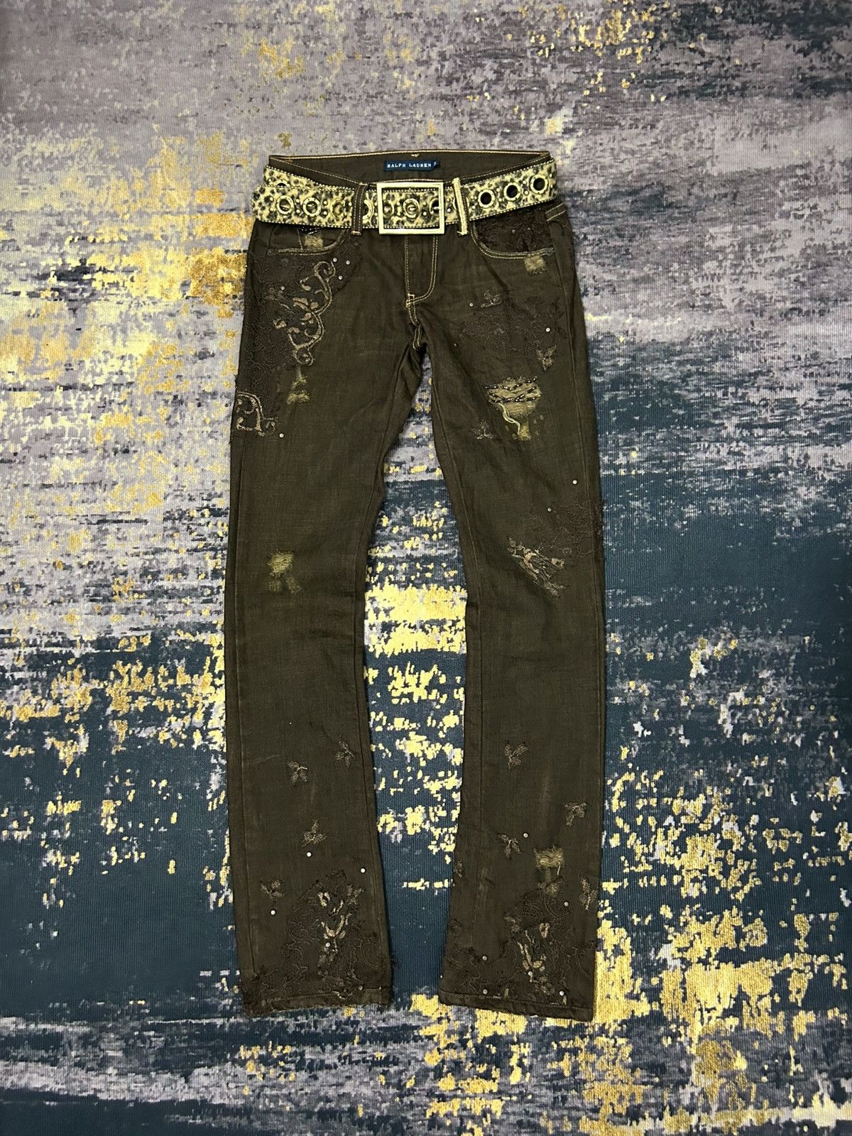 Ralph Lauren Ralph Lauren Lace Ripped Bead Jeans Size US 28 / EU 44 - 1 Thumbnail