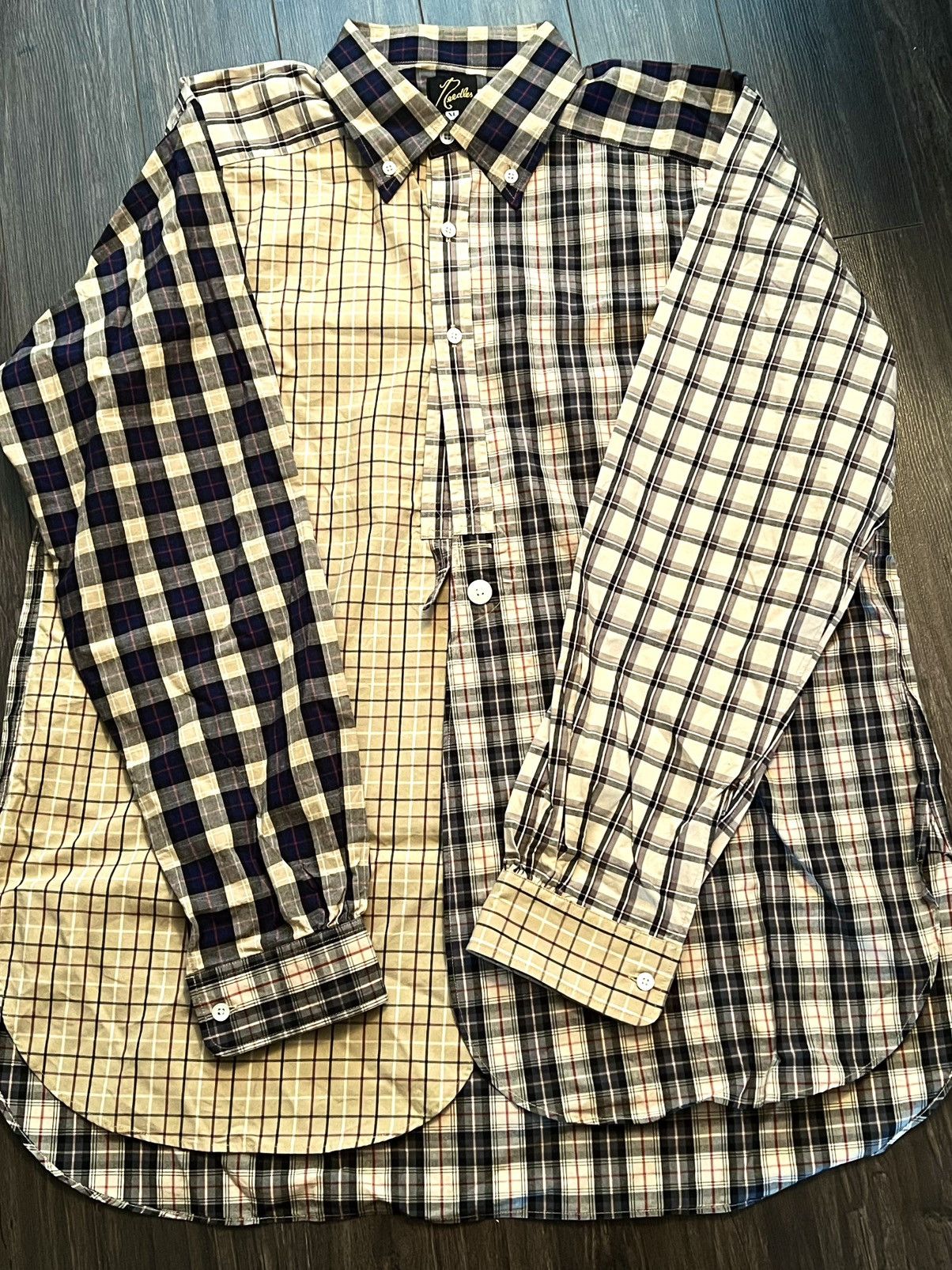 Needles Needles Crazy Plaid Shirt XL Khaki Size US XL / EU 56 / 4 - 1 Thumbnail