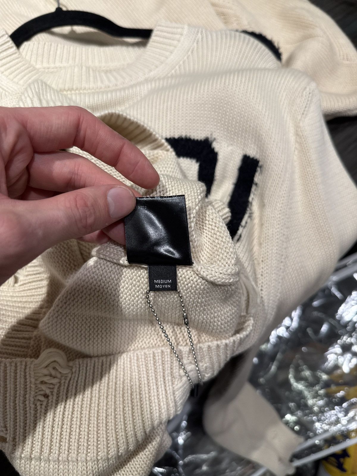 Amiri Amiri Front Logo Crewneck Cream Size US M / EU 48-50 / 2 - 6 Thumbnail