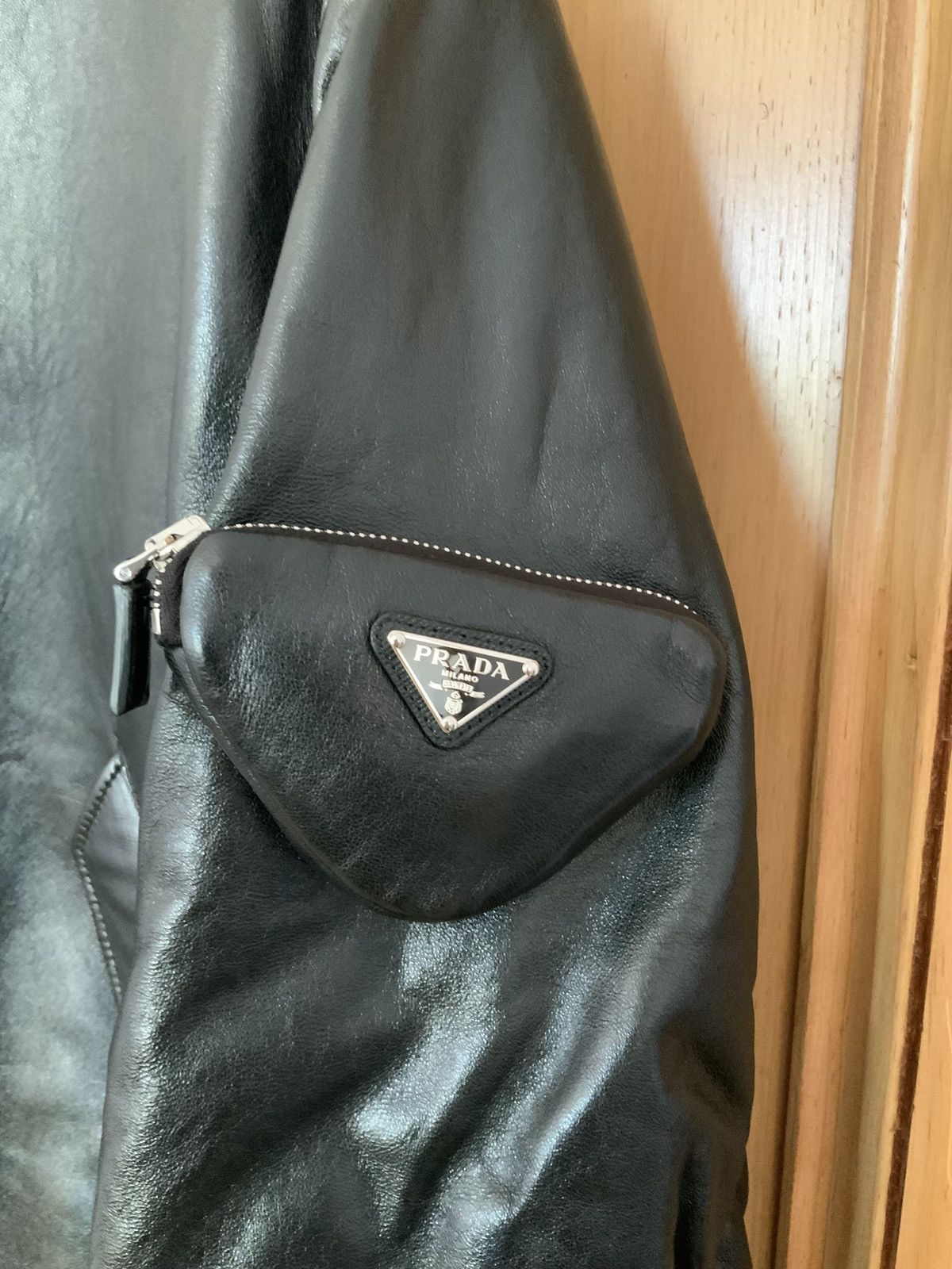 Prada Prada Leather Bomber Jacket Size US M / EU 48-50 / 2 - 3 Thumbnail