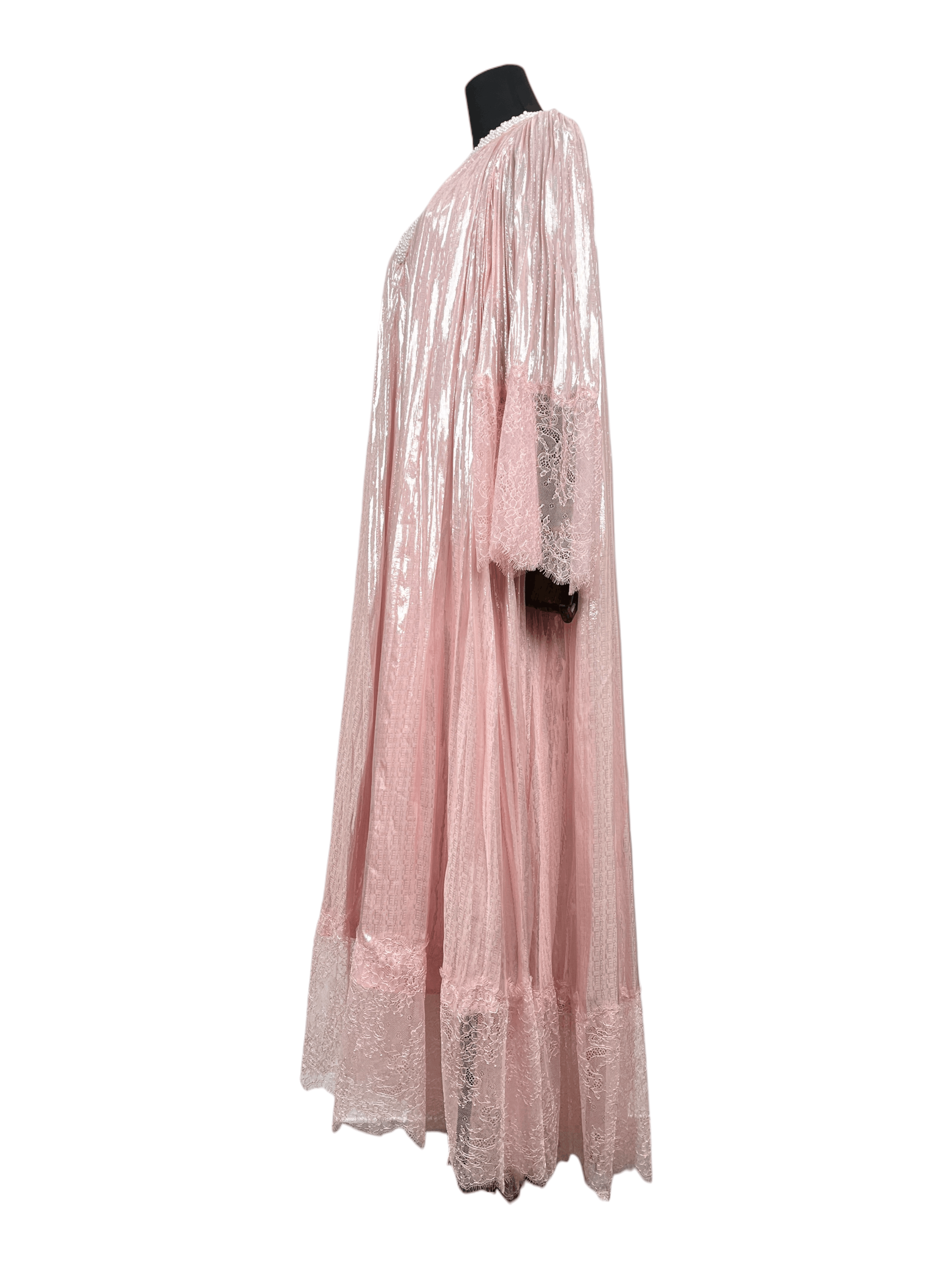 Self-Portrait Self-Portrait Pink Metallic Pearl Maxi Dress Size XS / US 0-2 / IT 36-38 - 3 Thumbnail