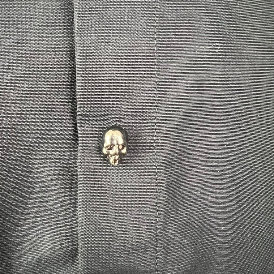 The Kooples The Kooples Fitted Mandarin Collar Skull Button Down Shirt Size US S / EU 44-46 / 1 - 3 Thumbnail