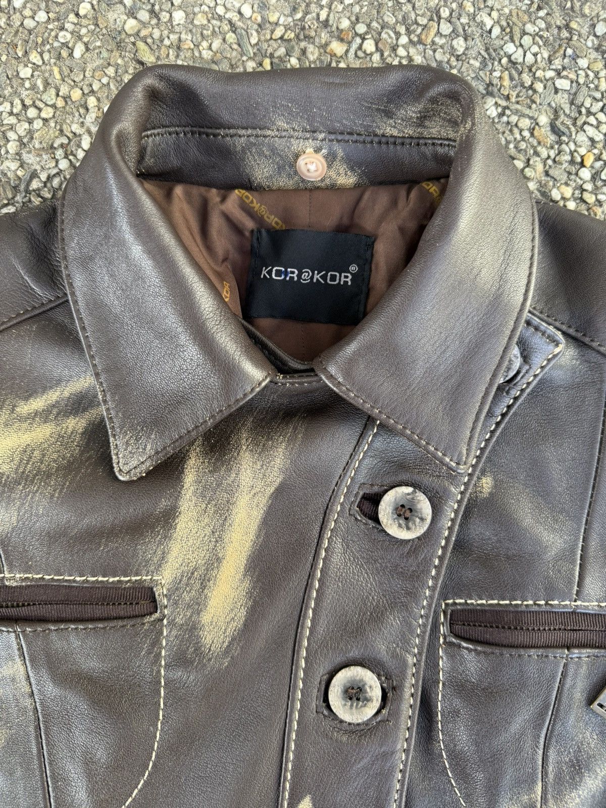Other Kor@kor Italy Asymmetrical Leather Jacket Size M / US 6-8 / IT 42-44 - 4 Thumbnail
