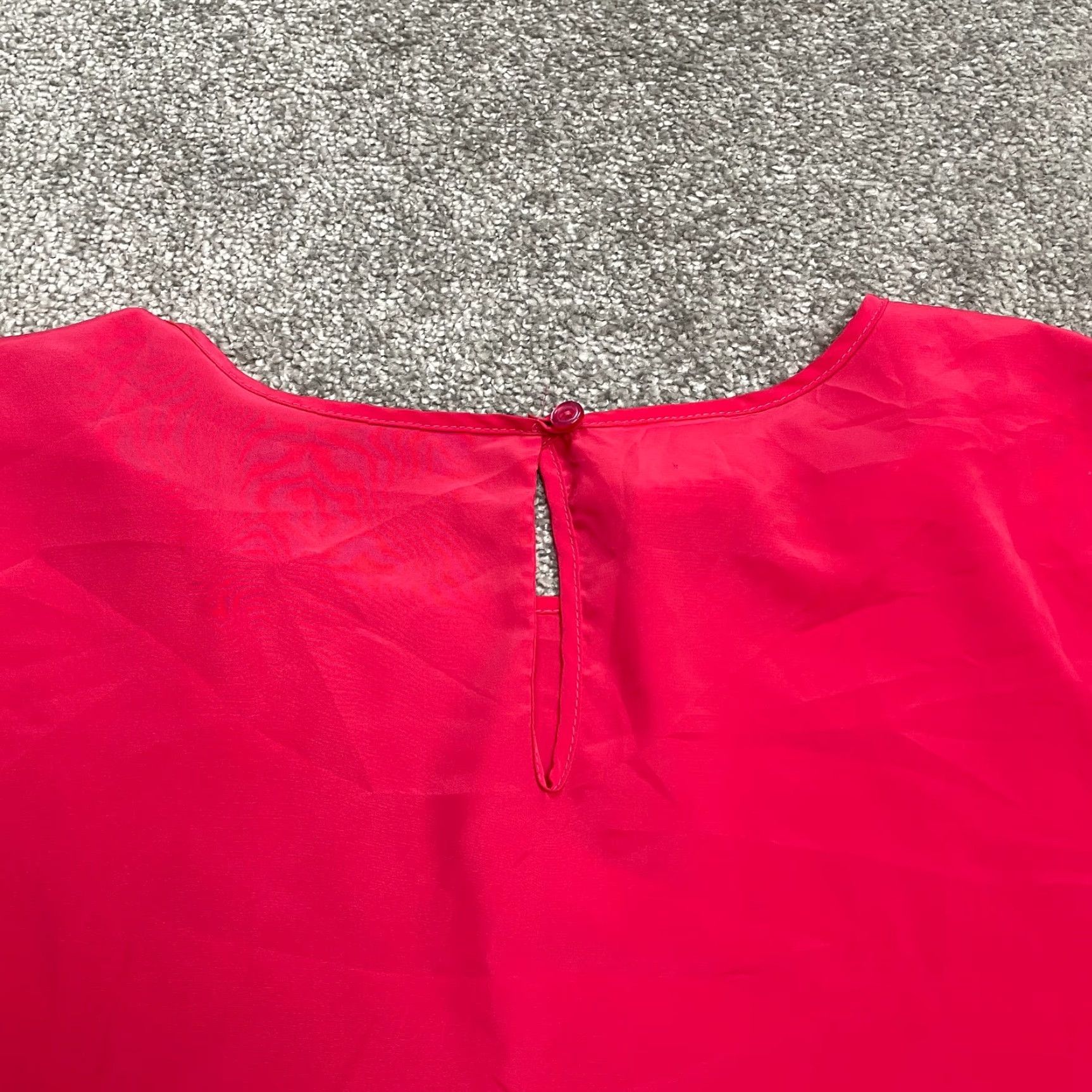 Lee Kathie Lee Chiffon Blouse Womens 26W Plus Pink Short Sleeve Round Neck Casual Shirt Blouse Size 4XL / US 24-26 - 4 Thumbnail