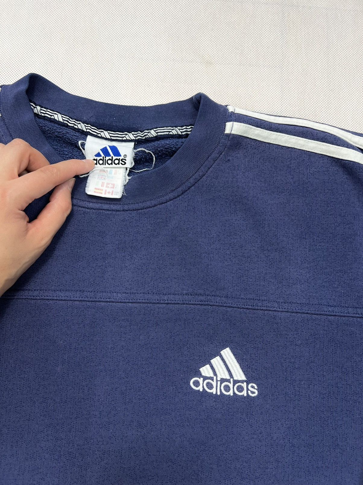 Adidas × Vintage Sweatshirt Adidas vintage 90’s navy Size US L / EU 52-54 / 3 - 2 Thumbnail