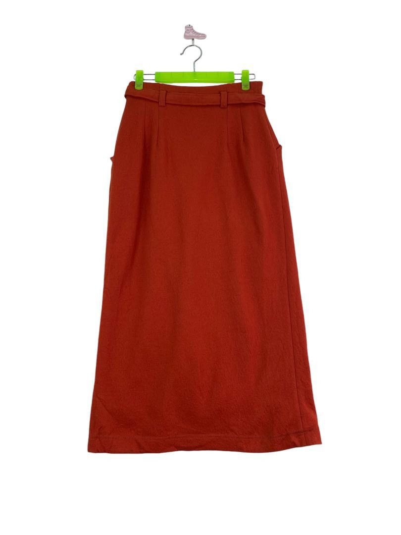 Lancel × Vintage Vtg 90s LANCEL retro wool midi skirt Size 26" / US 2 / IT 38 - 4 Thumbnail