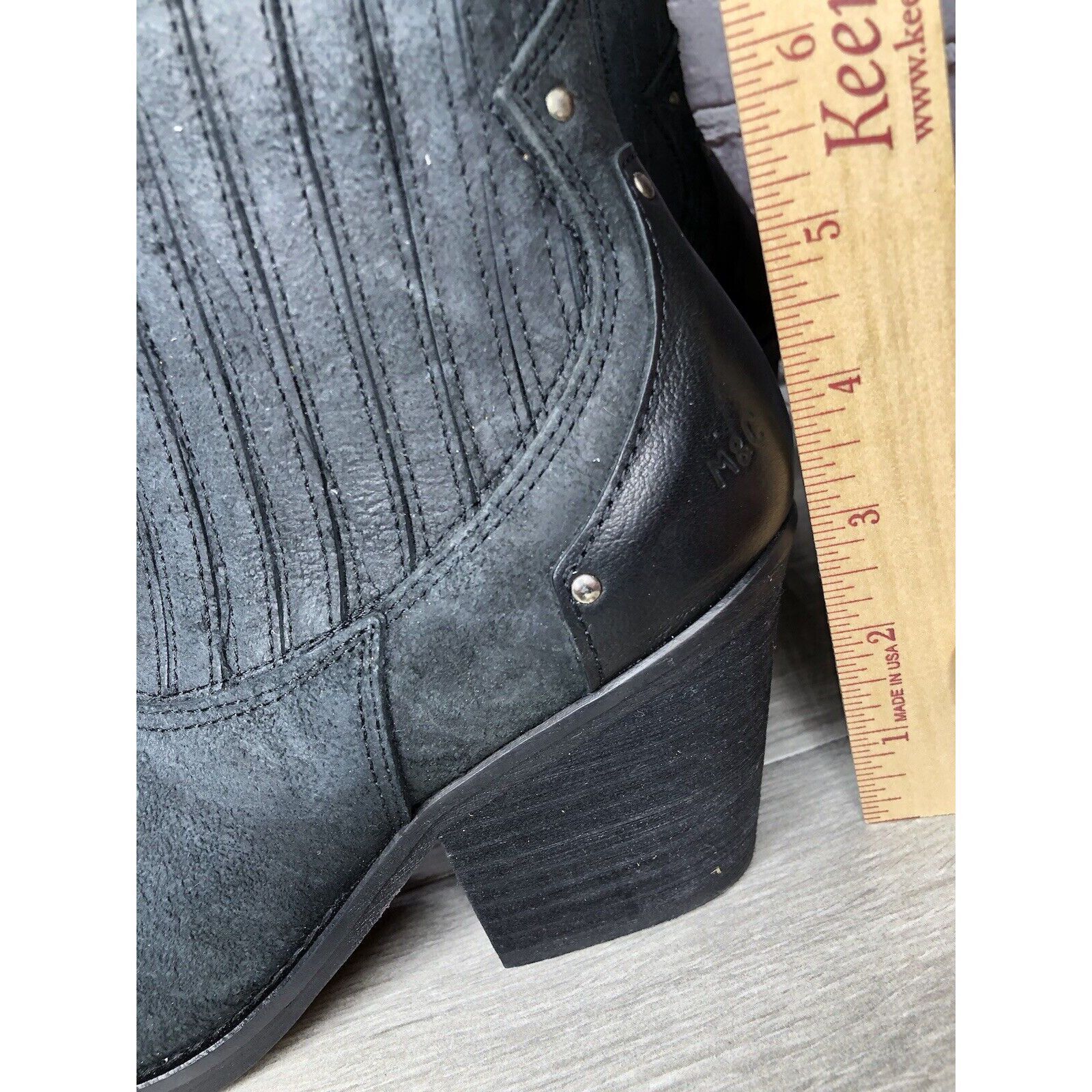 Other Musse & Cloud Black Suede Leather Chelsea Block Heel Boots W Size US 10 / IT 40 - 10 Thumbnail