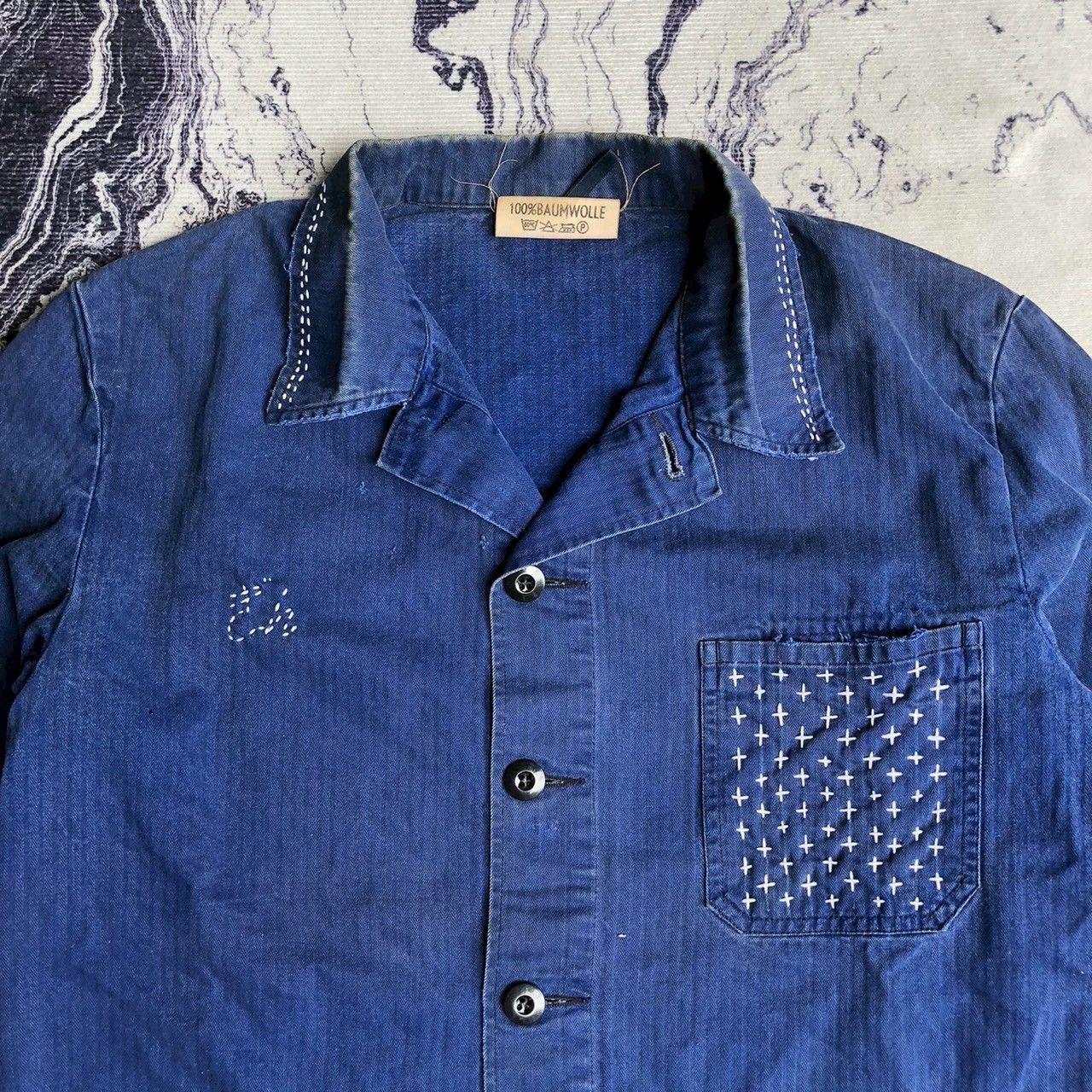 Vintage Vintage 1989 Indigo Work Jacket Sashiko Style Size US M / EU 48-50 / 2 - 6 Thumbnail