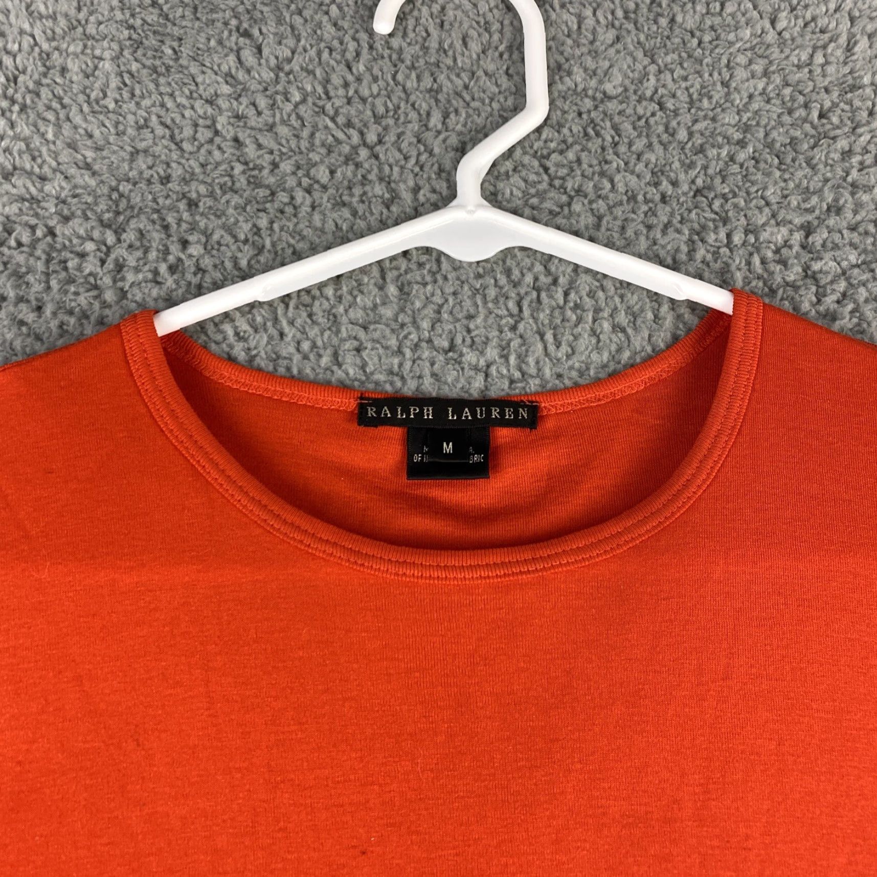 Ralph Lauren Lauren Ralph Lauren Women's Orange Medium Crew Neck T-Shirt 37-47 / 37-47 / Orange / M / Crew Neck / Short Sleeve / Solid / Regular / Teens / 37-47 Size M / US 6-8 / IT 42-44 - 4 Thumbnail