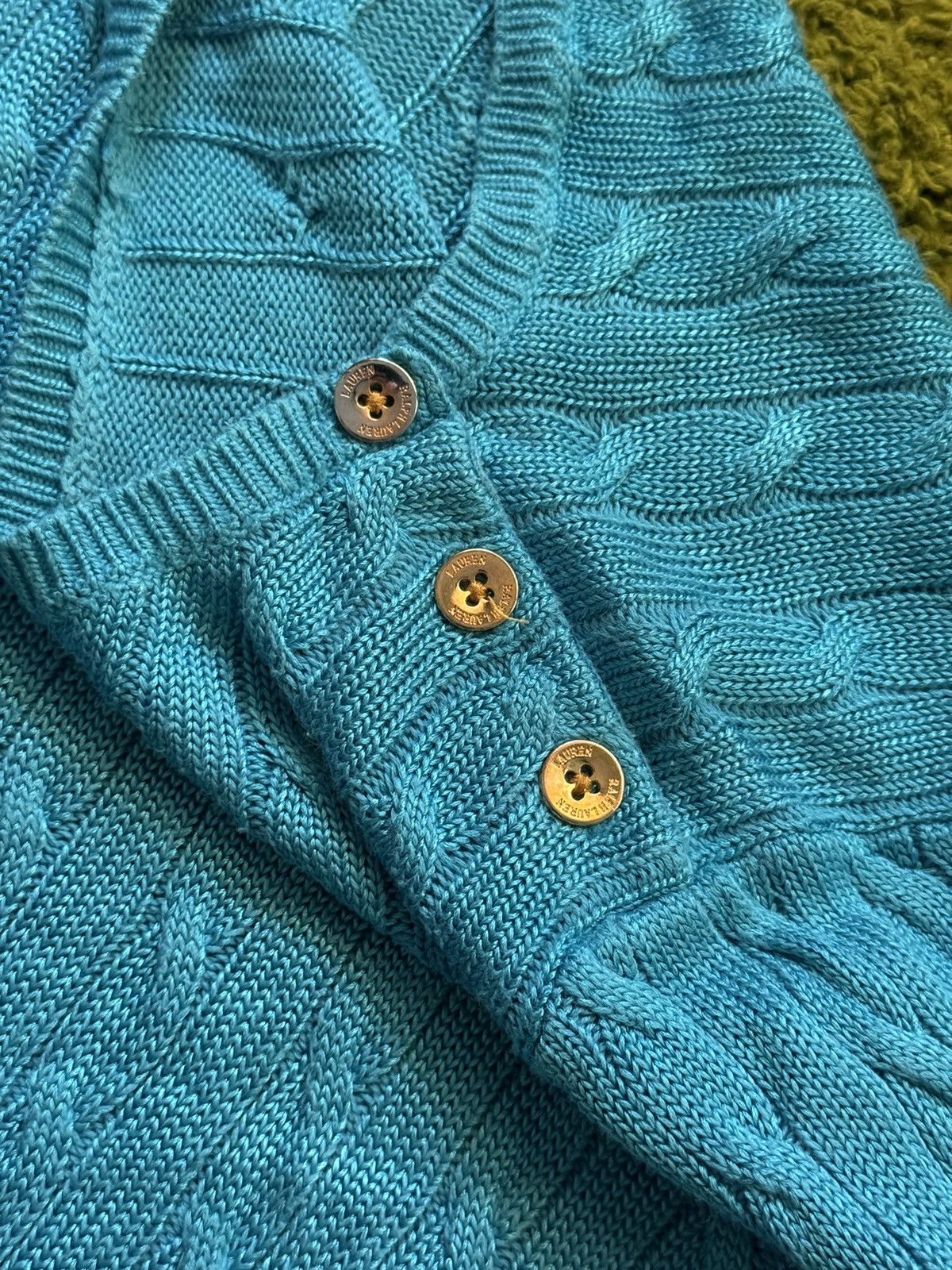 Lauren Ralph Lauren × Ralph Lauren × Vintage Lauren Ralph Lauren cable knit blue sweater Size L / US 10 / IT 46 - 5 Thumbnail