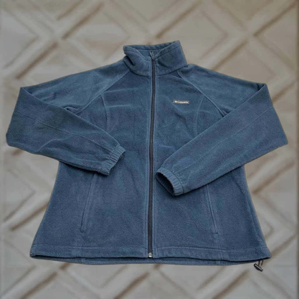 Vintage Columbia Jacket Womens XL Blue Benton Springs Fleece Full Zip Pockets Hiking Size XL / US 12-14 / IT 48-50 - 1 Thumbnail
