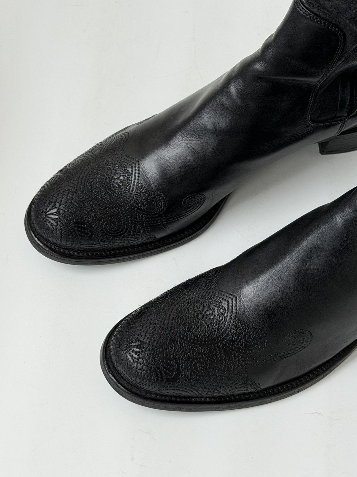 Prada *sz38.5* PRADA FW2006 Embroidered Leather Boots shoes Biker Size US 8.5 / IT 38.5 - 8 Thumbnail