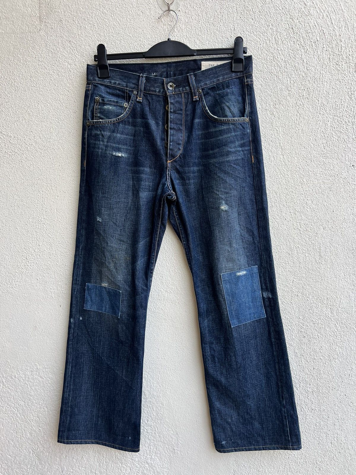 Rag & Bone Vintage Rag & Bone Distressed Patch Denim Flare Jeans Size US 30 / EU 46 - 24 Thumbnail