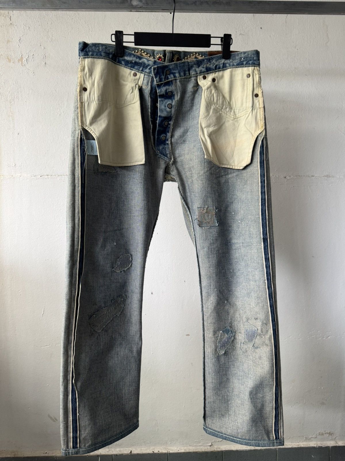 Ralph Lauren 2006 RRL 1/1 Moonshine Wash Lapidary Gemstone Selvedge Denim Size US 35 - 25 Thumbnail