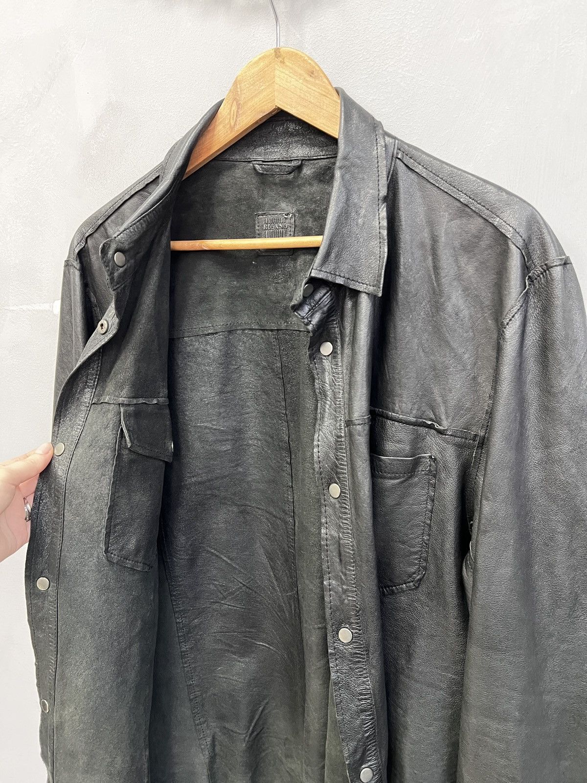 Other Reversible leather jacket y2k button up rick owens style Size US M / EU 48-50 / 2 - 7 Thumbnail