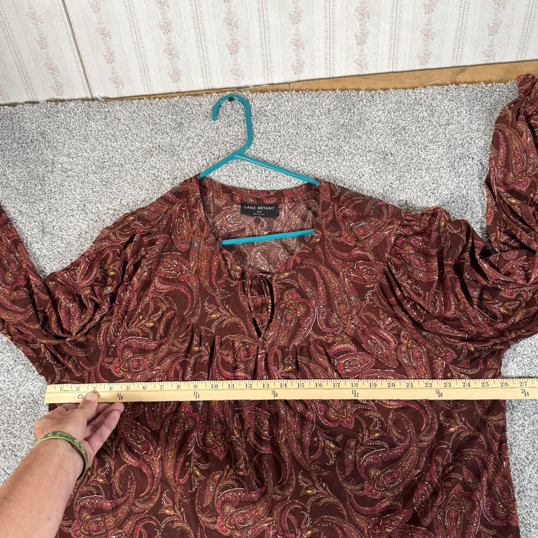 Vintage Lane Bryant Top Size 18/20 Rust Paisley Peasant Boho Romantic Office Chic Fall Size XXL / US 16-18 / IT 52-54 - 3 Thumbnail