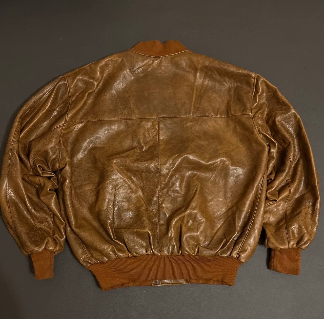 Vintage Vintage Brown Leather Bomber Jacket avirex 1980s Size US XL / EU 56 / 4 - 2 Thumbnail